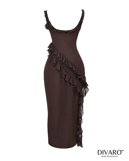 Elena - Vestido largo con olanes